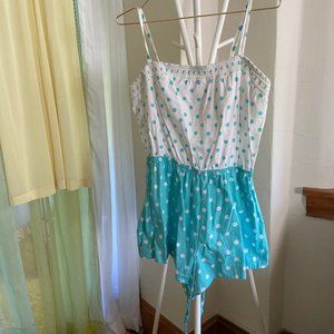 Polka Dot Vintage PlaySuit! Built in Bra